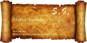 Sidlo István névjegykártya
